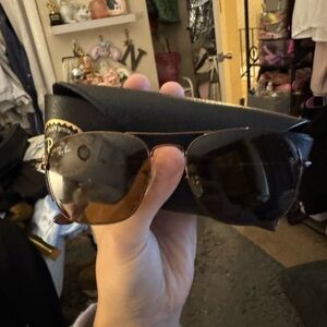 Ray-Ban Gold and Black Sunglasses